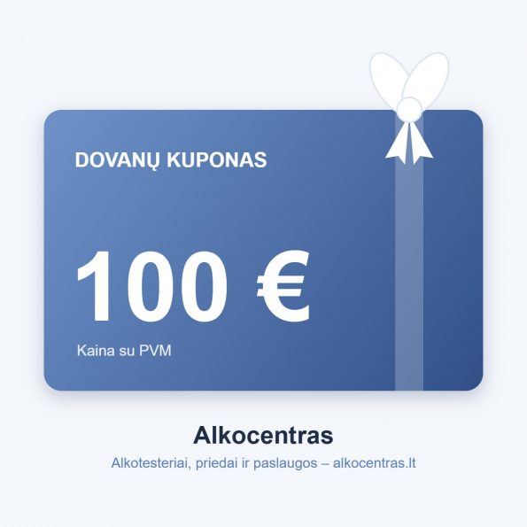 Alkocentras dovanų kuponas 100 €