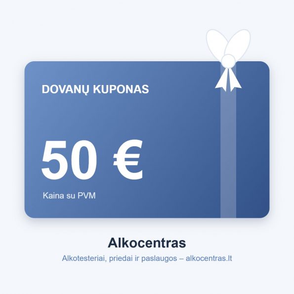 Alkocentras dovanų kuponas 50 €